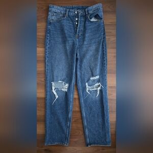 H&M Divided Blue Distressed Boyfriend Jeans